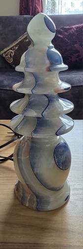 Marble onyx blue lamp 5in - marble,