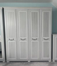Grey Four Door Double Wardrobe