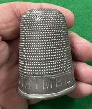 VINTAGE LARGE PEWTER THIMBLE -