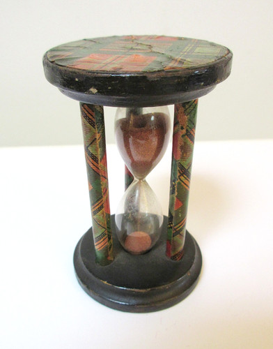 Antique tartanware egg timer - tartanware,