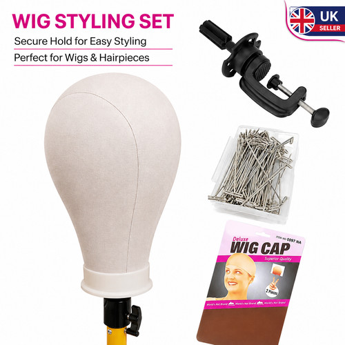 Canvas wig head stand 24 - canvas,