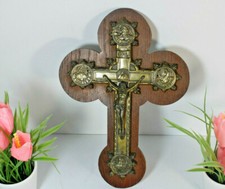 Antique french bronze crucifix - french,