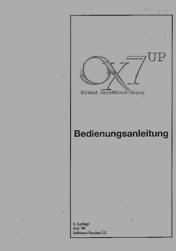 Wersi operating instructions - operating,