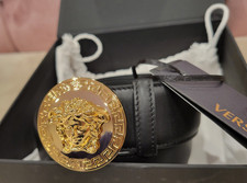 Versace Men Black Leather Belt