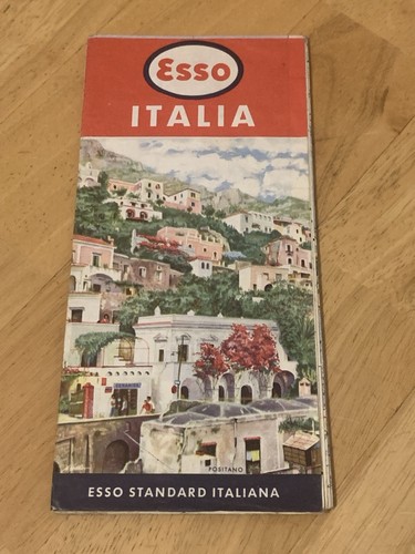 Vintage esso italia road - esso, map