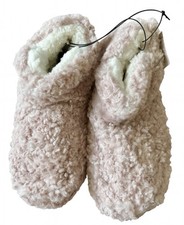 BNWT  TU Size Large 5/6 Uk  Pink Sherpa Borg Slipper Boots Booties Mach Wash