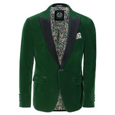DINNER - Mens Retro Velvet Dinner Tuxedo Jacket Smoking Coat Tailored Fit Blazer