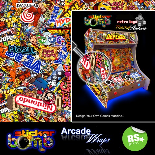 Stickerbomb arcade machine - stickerbomb,