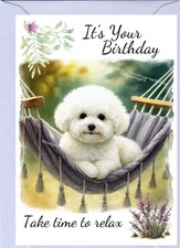 Bichon Frise Dog Birthday Card