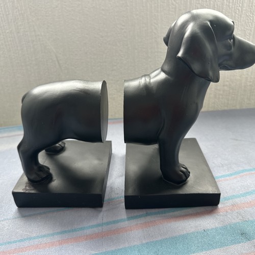 Black dachshund book ends - book,