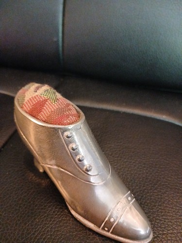 Vintage silver plated shoe - silver,