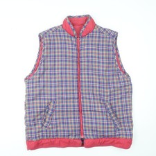 Alice Collins Womens Multicoloured Check Quilted Waistcoat XL