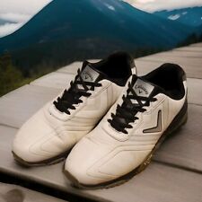 Men's CALLAWAY Chev Comfort Golf Shoes UK8.5 White Grey Spikeless M543-01 GOOD 