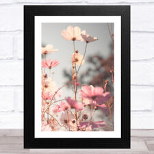 Pink Grey Pretty Poppy Wall Art Print