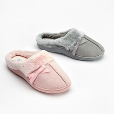 LADIES SLIP ON FUR TRIM LUXURY
