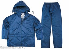 Delta Plus Panoply EN400 Navy Blue PVC Waterproof Rainsuit Trousers Jacket Coat