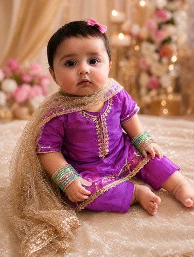 Month baby girl pink raw - 9,