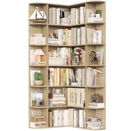 Shaped bookcase corner shelf - l,