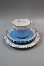 Spode Copeland's Pattern Y 1240 China Tea Cup 2 Saucers 1 Side Plate - Azure