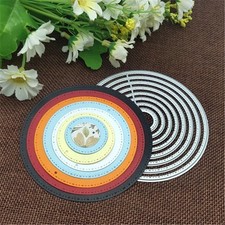 Set 8 Nesting Circle Circles Cut Frame Card Paper Dies Die Metal Cutting Cutter