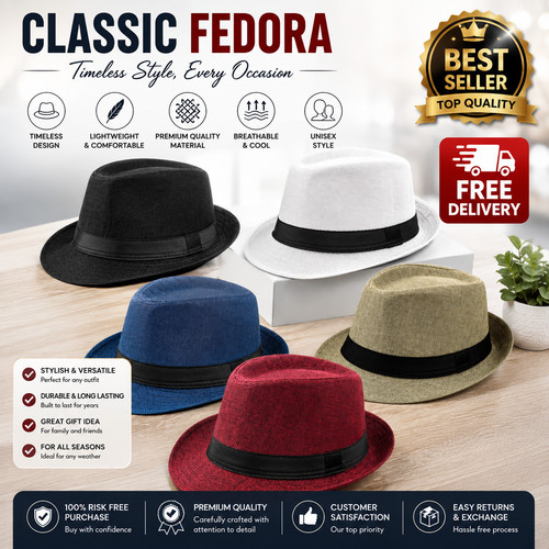 Mens fedora hat trilby summer - hat,