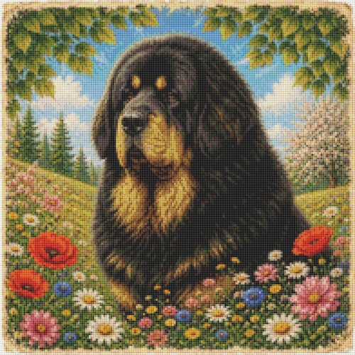 Tibetan mastiff puppy dog - mastiff, in