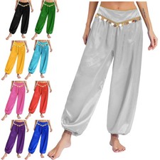 UK Womens Belly Dance Costumes Sequins Tribal Dance Harem Pants Yoga Trousers