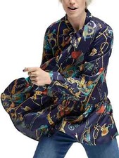 Ellos Navy Satin Pussy Bow