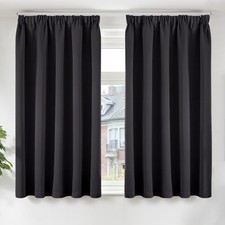 TOPICK Blackout Curtains Black