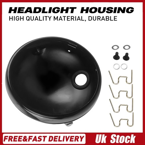 Motorcycle headlight black - 7",