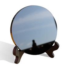 Natural black obsidian scrying - black,