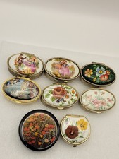 Vintage Trinket Pill Boxes Job Lot Of 8 Various Designs Condition