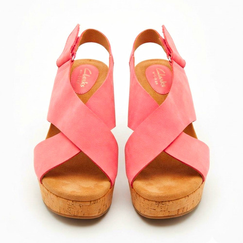 Clarks pink suede strappy - clarks,