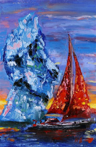 Greenland seascape painting - greenland,