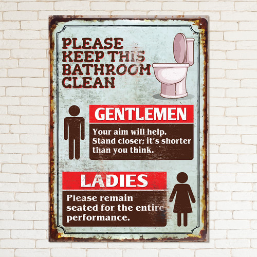Bathroom clean retro metal - clean,