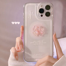 Lovely 3D Crystal Bow-knot Transparent Phone Case for iPhone 17 16 15 14 13 12