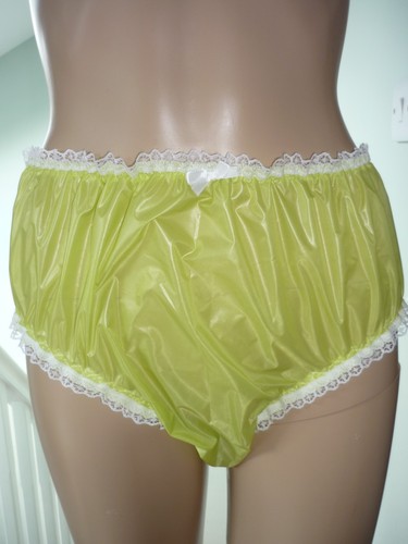 Sissy slippy lime green frill - green,