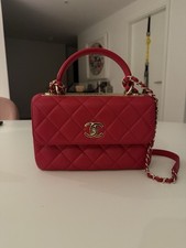 CHANEL Trendy CC Shoulder Bag Medium Red Leather