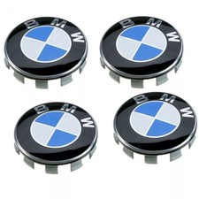 ✅ 4X BMW ALLOY BLUE ?WHEEL CENTRE HUB CAPS 68mm E60 E90 E92 E82 E87 F10 F20 F30