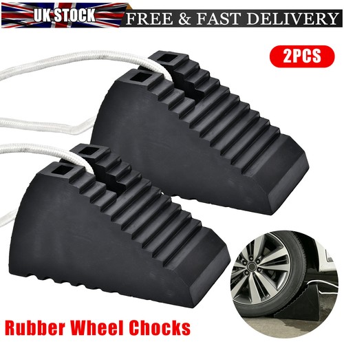 Rubber wheel chocks 2pcs heavy - rubber,