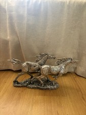 Horses running statue figurine - horses,