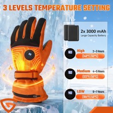 Touch Screen Electric Heated Gloves 3 Level 140°F - 40 °F Super Warm W/2 battery
