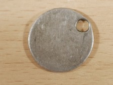 Antique love token pendant – smoothed silver coin, holed charm, 19thC  15mm Ø