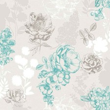 Muriva Mila Floral Chocolate & Teal Wallpaper 10m x 53cm 140501