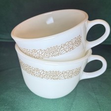 Pyrex Floral Mugs Milk Glass
