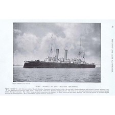 HMS Blake of the Channel Squadron - Antique Print 1896
