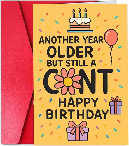 Rude funny birthday card - rude,
