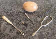 Vintage Sewing Machine Tool Kit Bundle Screwdriver/Brush/Button Hook/Darning Egg