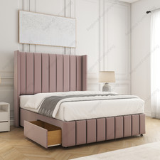Zoe Divan Winged Plush Velvet