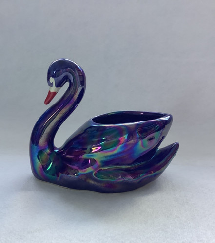 Vintage blue swan planter - vintage,